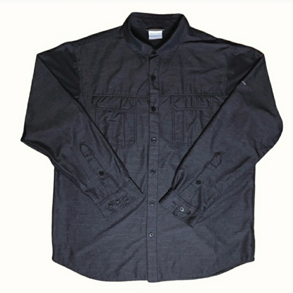 COLUMBIA Omni-Wick Omni-Shade Westerly Winds Convertible Shirt Sz L EUC!